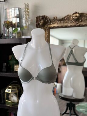 Olive Green Front-Closure T-Shirt Bra - Women Intimates